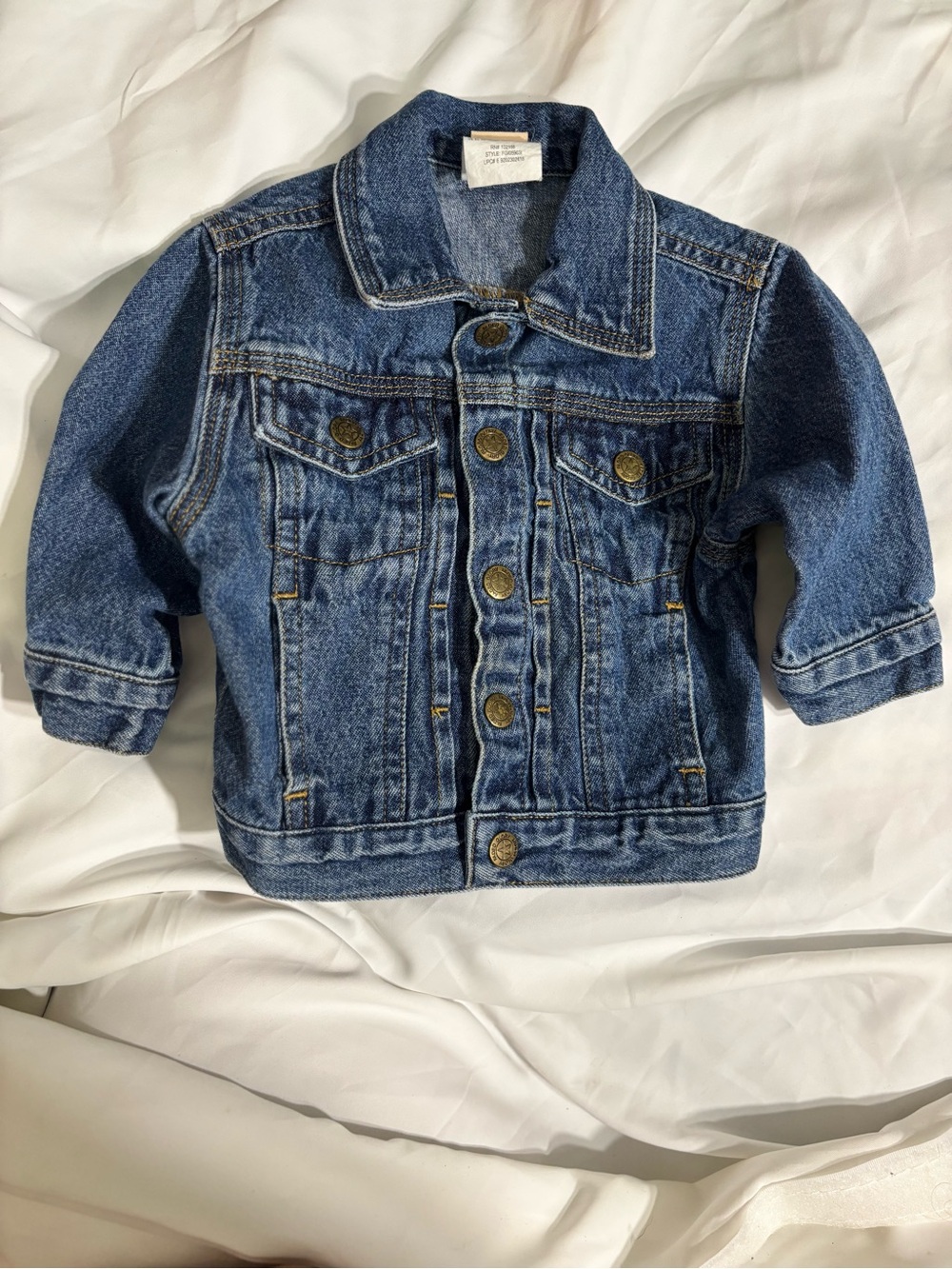 Vintage Faded Glory Infant Blue Denim Jacket with Button Front